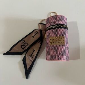 Pink Patterned Keychain Holder with Scarf Accent